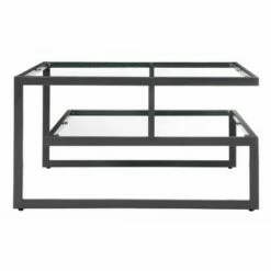 Royal Crest Stripes Coffee Table Charcoal Gray - Breighton Home