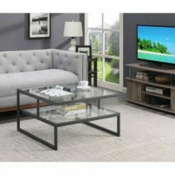 Royal Crest Stripes Coffee Table Charcoal Gray - Breighton Home -Coffee Tables Elegant store unnamed file 5088