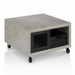 Rayna Industrial Coffee Table Black/Cement - HOMES: Inside + Out -Coffee Tables Elegant store unnamed file 5091