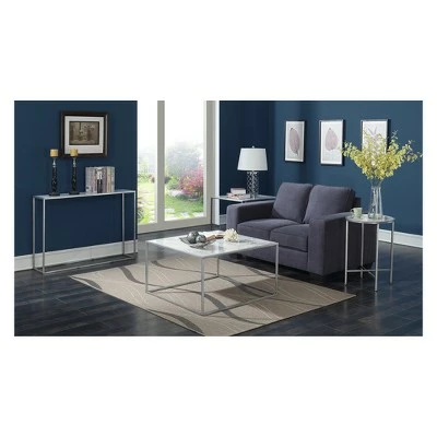 Gold Coast Faux Marble Coffee Table Faux Marble/Silver - Breighton Home 5 Gold Coast Faux Marble Coffee Table Faux Marble/Silver - Breighton Home - Image 3