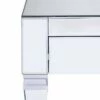 Darla Contemporary Mirrored Cocktail Table Matte Silver - Aiden Lane