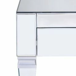 Darla Contemporary Mirrored Cocktail Table Matte Silver - Aiden Lane