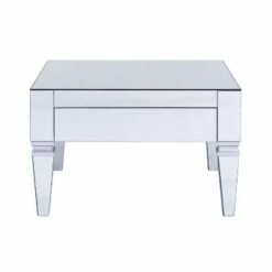Darla Contemporary Mirrored Cocktail Table Matte Silver - Aiden Lane -Coffee Tables Elegant store unnamed file 5126