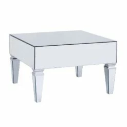 Darla Contemporary Mirrored Cocktail Table Matte Silver - Aiden Lane -Coffee Tables Elegant store unnamed file 5129