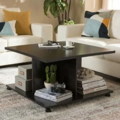 Cladine Modern and Contemporary Finished Coffee Table Dark Brown - Baxton Studio -Coffee Tables Elegant store unnamed file 5141