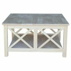 Hampton Square Coffee Table - Unfinished - International Concepts -Coffee Tables Elegant store unnamed file 5194