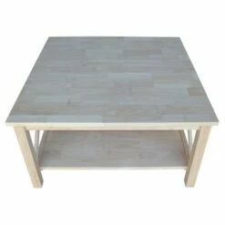 Hampton Square Coffee Table - Unfinished - International Concepts -Coffee Tables Elegant store unnamed file 5196