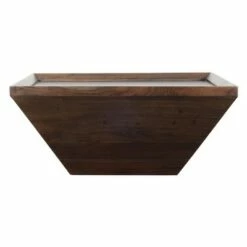 36" Square Shape Acacia Wood Coffee Table with Trapezoid Base Brown - The Urban Port