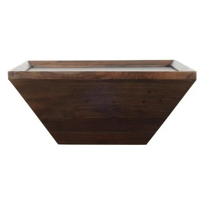 36" Square Shape Acacia Wood Coffee Table with Trapezoid Base Brown - The Urban Port 3 36" Square Shape Acacia Wood Coffee Table with Trapezoid Base Brown - The Urban Port