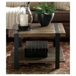 27" Modesto Square Coffee Table Brown - Alaterre Furniture