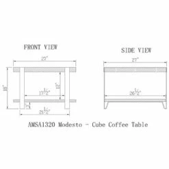 27" Modesto Square Coffee Table Brown - Alaterre Furniture -Coffee Tables Elegant store unnamed file 5205