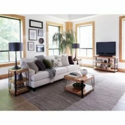 Alaterre Furniture 28" Ryegate Natural Brown Live Edge Solid Wood Cube Coffee Table Metal And Wood -Coffee Tables Elegant store unnamed file 5208