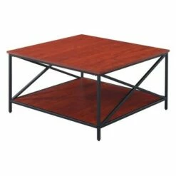 Breighton Home Tucson Metal Square Coffee Table - Johar Furniture Cherry/black -Coffee Tables Elegant store unnamed file 5222