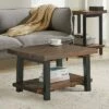 Pomona Cube Coffee Table Reclaimed Wood Rustic Natural - Alaterre Furniture
