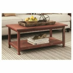 42"L Country Cottage Wood Coffee Table Antique Finish - Alaterre Furniture Blue