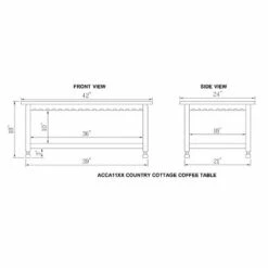 42"L Country Cottage Wood Coffee Table Antique Finish - Alaterre Furniture Blue -Coffee Tables Elegant store unnamed file 5239