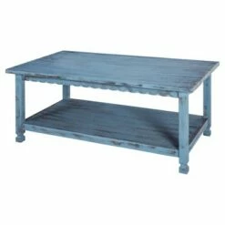 42"L Country Cottage Wood Coffee Table Antique Finish - Alaterre Furniture Blue -Coffee Tables Elegant store unnamed file 5241