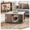 Roseline Modern Crate Box Inspired Coffee Table Weathered White - HOMES: Inside + Out