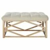 Fontaine Champagne Button Tufted Geometric Cocktail Ottoman Oatmeal - Inspire Q -Coffee Tables Elegant store unnamed file 5250