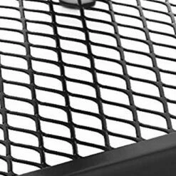 Metal Frame End Table with Wooden Top and Wide Mesh Bottom Shelf Brown and Black - Benzara -Coffee Tables Elegant store unnamed file 5257