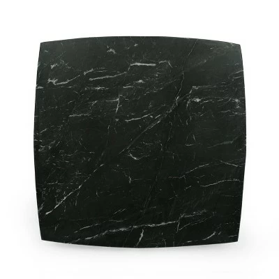 Senia Boho Glam Handcrafted Marble Top Coffee Table Black/Dark Espresso - Christopher Knight Home 5 Senia Boho Glam Handcrafted Marble Top Coffee Table Black/Dark Espresso - Christopher Knight Home - Image 3