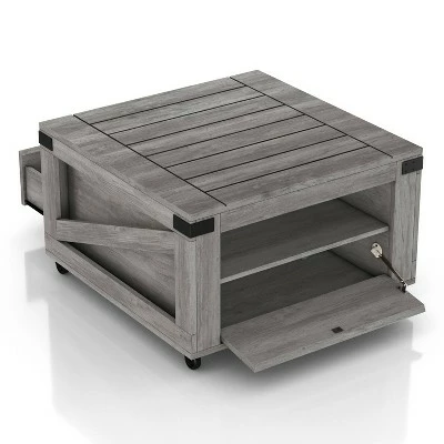 La Jolla Farmhouse Storage Coffee Table Vintage Gray Oak - HOMES: Inside + Out 5 La Jolla Farmhouse Storage Coffee Table Vintage Gray Oak - HOMES: Inside + Out - Image 3