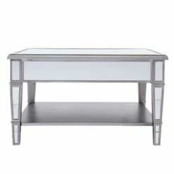 Warakin Square Mirrored Cocktail Table Silver - Aiden Lane