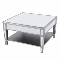Warakin Square Mirrored Cocktail Table Silver - Aiden Lane -Coffee Tables Elegant store unnamed file 5287
