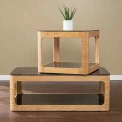 Gebsdon Two-Tier Cocktail Table Natural - Aiden Lane -Coffee Tables Elegant store unnamed file 5296