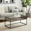 40" Metal and Glass Coffee Table with Open Shelf - Saracina Home Dark Walnut -Coffee Tables Elegant store unnamed file 530