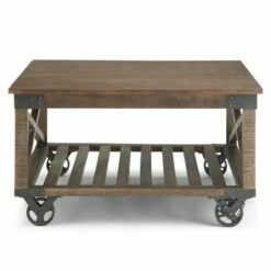 32" Barrie Square Coffee Table Distressed Dark Brown - WyndenHall -Coffee Tables Elegant store unnamed file 5305