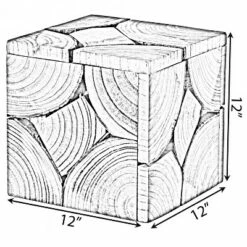 Vintiquewise Square Carved Natural Wood Side and Coffee Table Handmade Living Room Furniture -Coffee Tables Elegant store unnamed file 5328