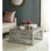 Shila Wicker Coffee Table White Washed - Safavieh