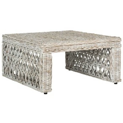 Shila Wicker Coffee Table White Washed - Safavieh 4 Shila Wicker Coffee Table White Washed - Safavieh - Image 2
