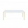 Metal Tube Legs Coffee Table White/Gold - Benzara -Coffee Tables Elegant store unnamed file 5366