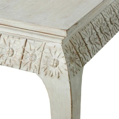 Olivia & May Vintage Mango Wood Coffee Table White - Olivia & May 7 Olivia & May Vintage Mango Wood Coffee Table White - Olivia & May - Image 5