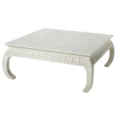 Olivia & May Vintage Mango Wood Coffee Table White - Olivia & May 9 Olivia & May Vintage Mango Wood Coffee Table White - Olivia & May - Image 7