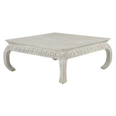 Olivia & May Vintage Mango Wood Coffee Table White - Olivia & May 13 Olivia & May Vintage Mango Wood Coffee Table White - Olivia & May - Image 11