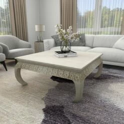 Olivia & May Vintage Mango Wood Coffee Table White - Olivia & May 37 Olivia & May Vintage Mango Wood Coffee Table White - Olivia & May -Coffee Tables Elegant store unnamed file 5389