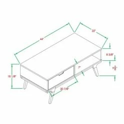 Donna Wood Bridge Leg Boho Coffee Table with Drawer - Saracina Home Caramel -Coffee Tables Elegant store unnamed file 539