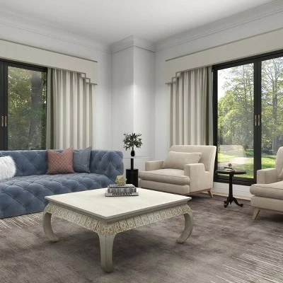 Olivia & May Vintage Mango Wood Coffee Table White - Olivia & May 23 Olivia & May Vintage Mango Wood Coffee Table White - Olivia & May - Image 21