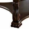 Wood and Glass Coffee Table with Rivet Accents Brown/Clear - Benzara -Coffee Tables Elegant store unnamed file 5417
