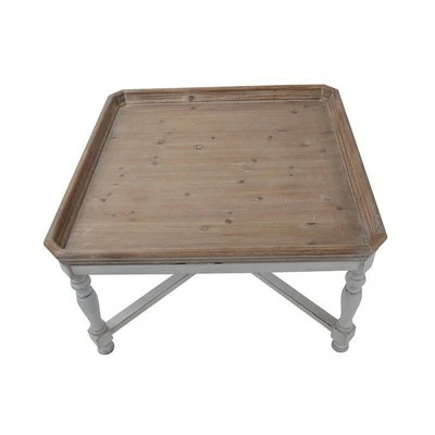 A&B Home Alcott Square Coffee Table Aged White/Natural - A&B Home 3 A&B Home Alcott Square Coffee Table Aged White/Natural - A&B Home - Image 2