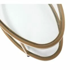 Studio Designs Home 48" Camber Modern Glass Oval Coffee Table - Studio Designs Gold -Coffee Tables Elegant store unnamed file 5442