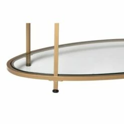 Studio Designs Home 48" Camber Modern Glass Oval Coffee Table - Studio Designs Gold -Coffee Tables Elegant store unnamed file 5443