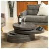 Carson Small Oval Rotatable Coffee Table Black Oak - Christopher Knight Home
