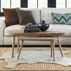Set of 2 Ivey Coffee Tables Beige - Adore Decor