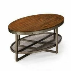 Ink+Ivy Sheridan Oval Coffee Table Chestnut/Pewter -Coffee Tables Elegant store unnamed file 5480