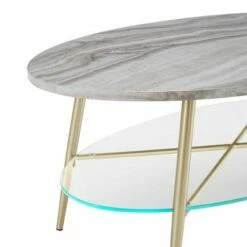 Lana Modern Glam Faux Marble and Glass Oval Coffee Table - Saracina Home Gray Faux Marble/gold 11 Lana Modern Glam Faux Marble and Glass Oval Coffee Table - Saracina Home Gray Faux Marble/gold -Coffee Tables Elegant store unnamed file 5484