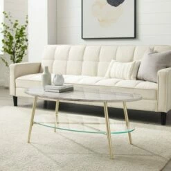 Lana Modern Glam Faux Marble and Glass Oval Coffee Table - Saracina Home Gray Faux Marble/gold 12 Lana Modern Glam Faux Marble and Glass Oval Coffee Table - Saracina Home Gray Faux Marble/gold -Coffee Tables Elegant store unnamed file 5485